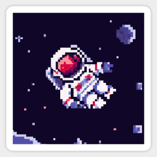 space man astronaut pixel art Sticker